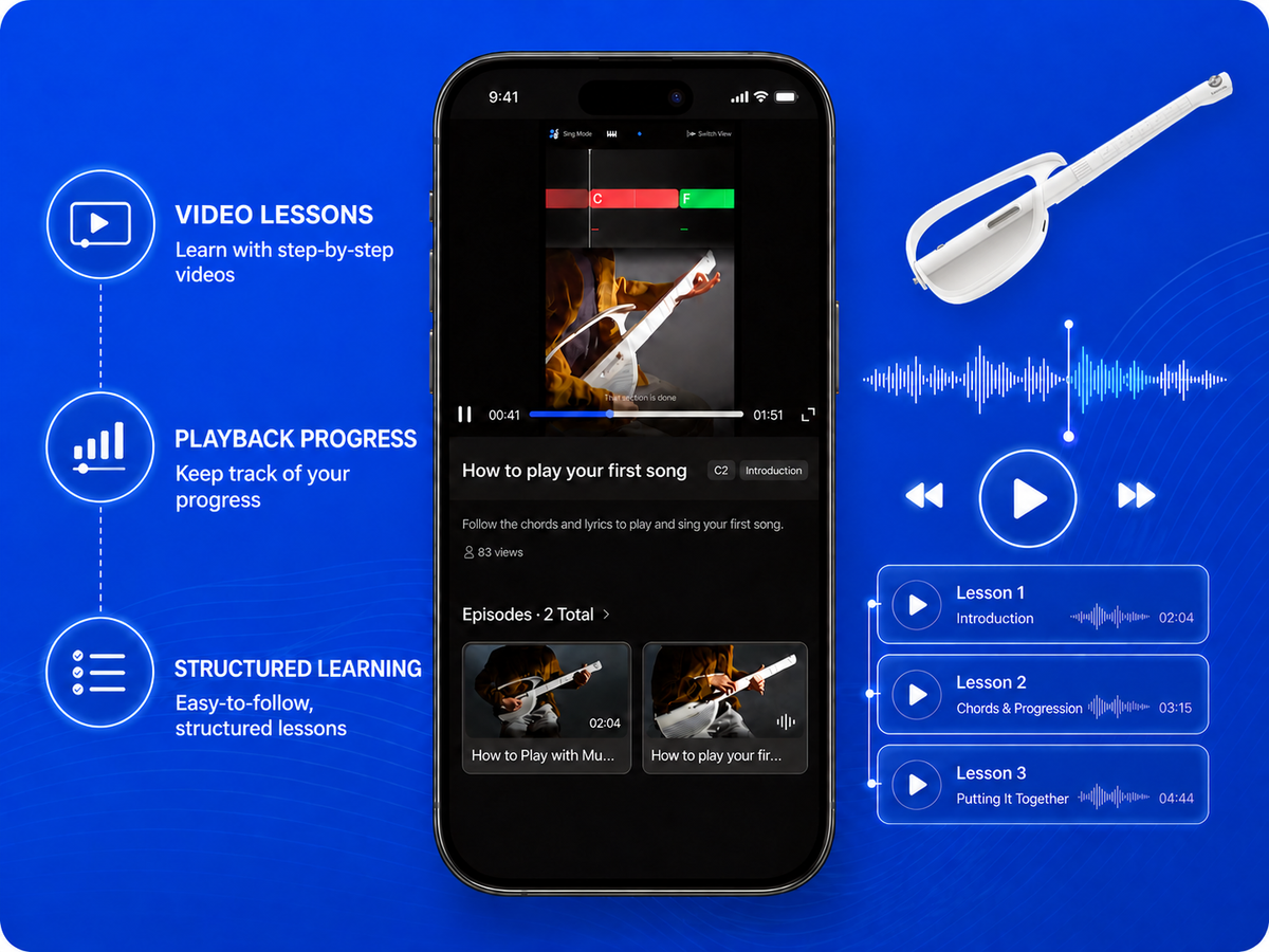 More than chords. It guides you through every song